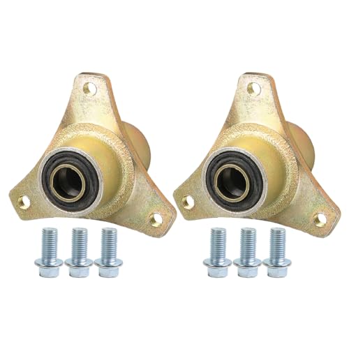 Steel Alloy Wheel Hub Steering Knuckle Set, 17mm 3 Stud Front Wheel Hub Bearing Flange Steering Knuckle Spindle for 6in Tires 110cc 125cc Go kart Buggy Karting ATV UTV Quad Bike - size: hub+steering knuckle