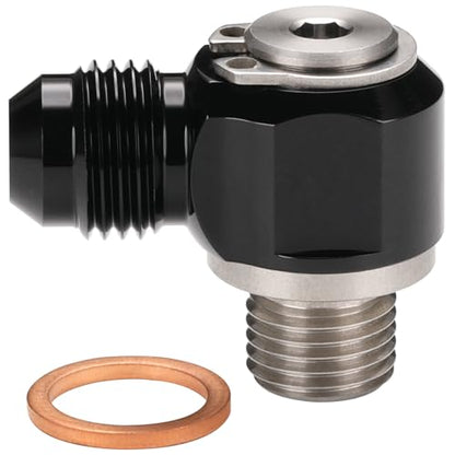 6AN Male Flare Banjo to M12x1.25 Stainless Steel Banjo Bolt Assembly Fitting Adapter Black - size: 6AN to M12x1.25