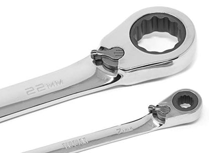 WEN 16-Piece Professional-Grade Reversible Ratcheting Metric Combination Wrench Set with Storage Pouch (WR162)