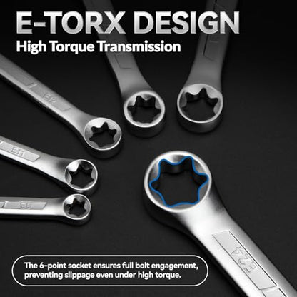DISEN 6-Piece E-Torx Wrench Set Double Box End Wrench Set - size: 6PCS