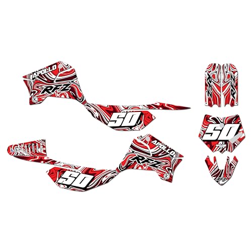 Graphics Kit for Apollo RFZ X4-X6 X14-X19 (All Years) SNAGGED Series Red 16 Mil - Dirt bike Custom Racing Graphics Decals Stickers Kit, no-plastics - color: Red, size: 16 Mil - On/Off the Road