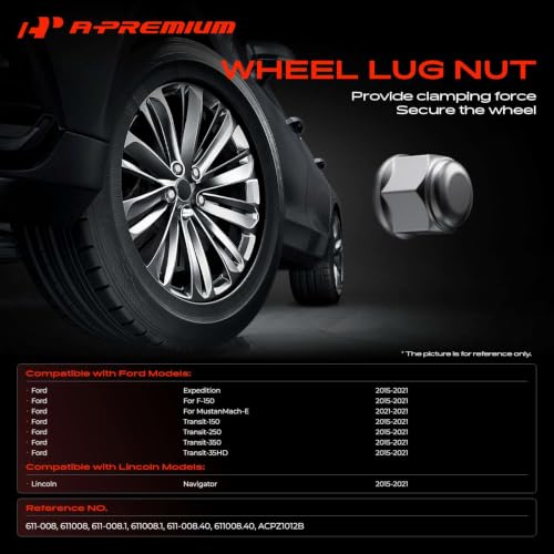 A-Premium Front & Rear M14-1.50 Wheel Lug Nuts, Set of 24 - style: 24PCS