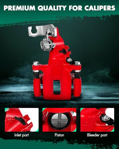 SCITOO Rear Right Disc Brake Caliper Assembly Fit For Acura,For Honda - size: Rear Passenger[19-B2068]Red