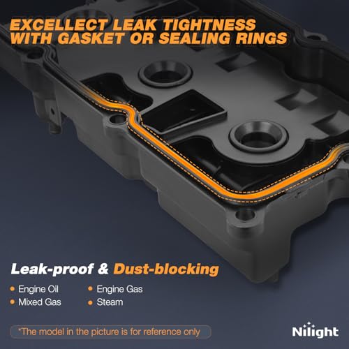 Nilight Pair Engine Valve Cover with Gasket, Replace# 132647Y010 132648J102 - size: for Infiniti I35 2002-2004, Nissan Altima 02-06