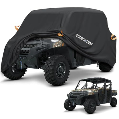NEVERLAND UTV Cover Heavy Duty Ranger Cover Waterproof 4-6 Seater Side by Side Covers 4 Door All Weather Storage with Reflective Strip Compatible with Polaris RZR General Can-Am Yamaha SxS - size: L: 154"Lx 67"Wx 76"H (Double row seats）