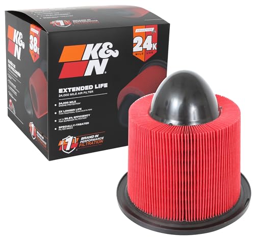 K&N Engine Air Filter: Extended Life 24,000 Mile Replacement Air Filter: Compatible with 1995-2019 Ford Super Duty V8/V10 (E150, E250, E350, E450, Mustang and other vehicle models), KNF-0945 - style: 24K Miles -Disposable