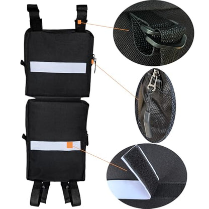 Larswon 2 Pack ATV Saddle Bags, Large Detachable Fender Bag ATV Gear Bags Water Resistent Motorcycle Storage Bag Compatible with Sportsman Scrambler TRX FourTrax Outlander Grizzly UTV Army Green - color: Army Green
