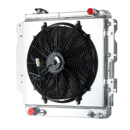 3 Row Radiator Shroud Fan For Jeep Wrangler TJ YJ 2.4-4.2L 87-06 - size: 3 Row Radiator+Shroud Fan