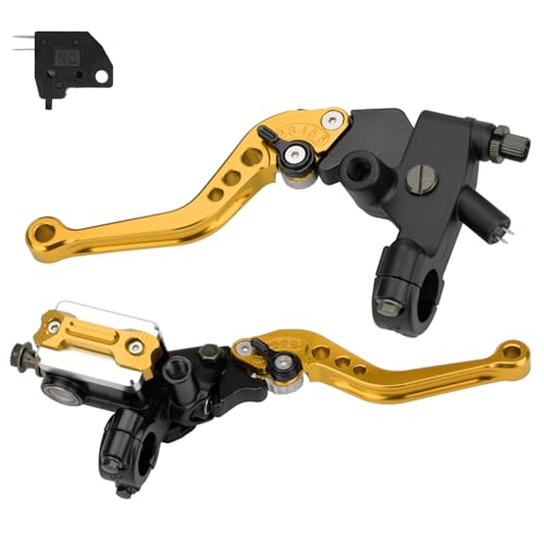 Motorcycle 7/8" 22mm Handlebar Brake Master Cylinder Clutch Lever - color: Gold