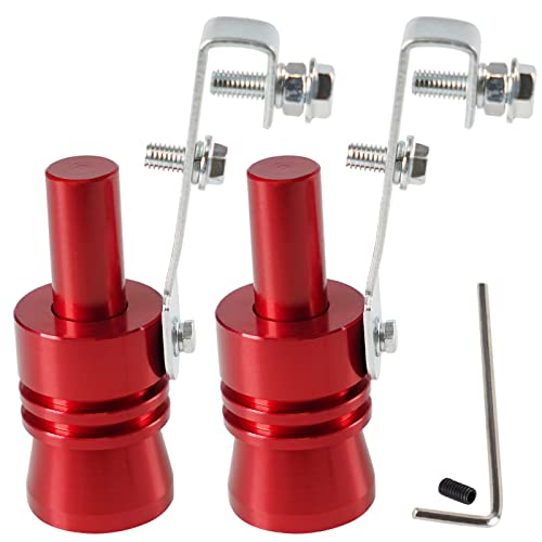 Universal Red Universal Turbo Sound Whistle Muffler Pipe Sounder Simulator Tailpipe Noise Sound Enhancer Compatible with Motorcycle, Truck, Cars, Dirt Bike and Scooter(XL 2 Pack) - color: Red
