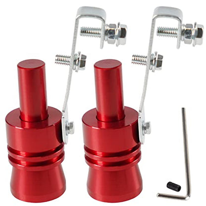 Universal Red Universal Turbo Sound Whistle Muffler Pipe Sounder Simulator Tailpipe Noise Sound Enhancer Compatible with Motorcycle, Truck, Cars, Dirt Bike and Scooter(XL 2 Pack) - color: Red