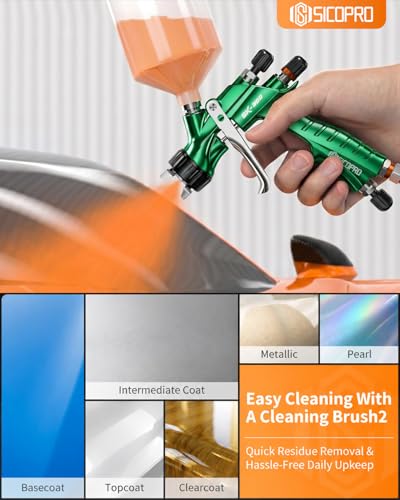 Professional LVLP Spray Gun, Automotive Paint Gun - color: Green