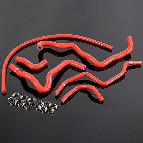 PIT66 Silicone Radiator Hose Kit, Fit 2001-2005 Honda Civic D17 1.7L - color: Red, size: 6 Pcs