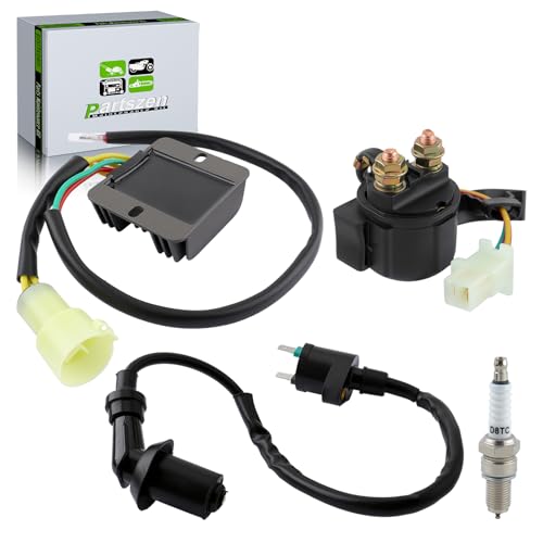 31600-HC5-970 Voltage Regulator Rectifier Fit for Honda TRX300 Fourtrax 300 TRX300FW 4x4 1988-2008 with Starter Solenoid Relay Ignition Coil Spark Plug