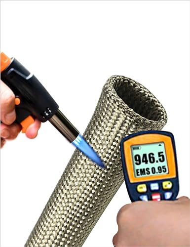 Fuel Line Heat Shield Wire Heat Shield Heat Shield Sleeve Auto Hose Spark Plug Wire Heat Shield diesel heater exhaust sleeve 2500 Degree for Car&Auto Wire Loom Brake Cable (1"IDX10',Titanium) - color: Titanium, size: 1" IDX10'