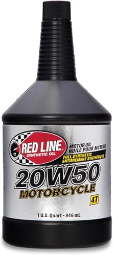 Red Line 42504 20W50 Motorcycle Oil Synthetic - 2 Quarts - size: 2 Quarts
