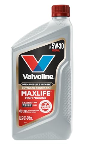 Valvoline MaxLife Extended Protection High Mileage 5W-30 Full Synthetic Motor Oil 1 Quart - size: 1 qt (Pack of 1), style: Premium Full Synthetic High Mileage