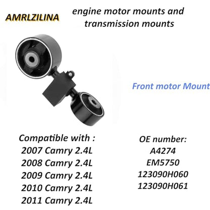 Engine Motor Transmission Mount Kit for Camry 2007-2011 - size: 2007-2011 Camry(2.4L engine automatic)