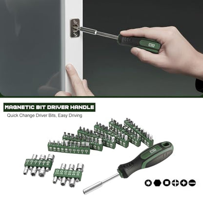 Prostormer 279-Piece Mechanics Tool Kit with Wrench Sockets, Green - color: Green