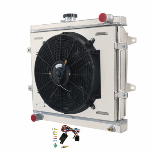 4 Row Radiator Shroud Fan For Toyota Pickup 4Runner SR5 1984-1995 - size: 4 Row Radiator+Cap+Shroud Fan+Relay Kit(MT)