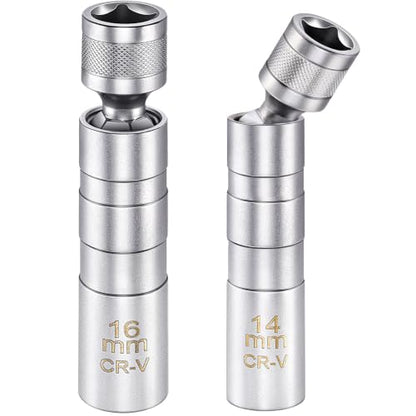 SARDVISA 14mm & 16mm Spark Plug Socket Set for 9/16" & 5/8" Spark Plugs - size: 2 Packs
