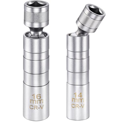 SARDVISA 14mm & 16mm Spark Plug Socket Set for 9/16" & 5/8" Spark Plugs - size: 2 Packs