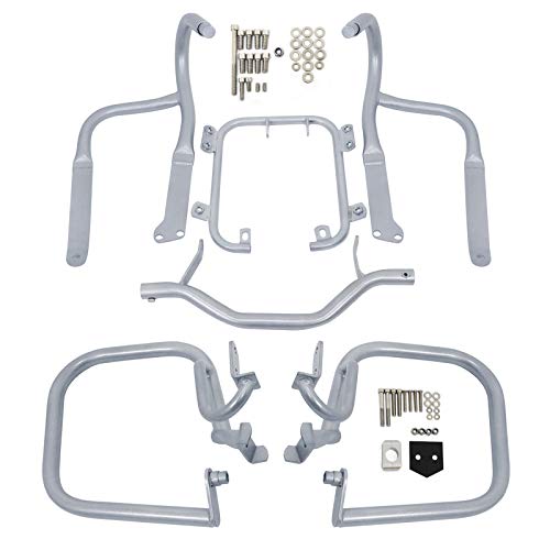 Worldmotop Engine Guard Highway Crash Bar Protector Replacement for BMW R1200RT R 1200RT 2004-2013 (Front and Rear-sliver) - size: Front and Rear-sliver