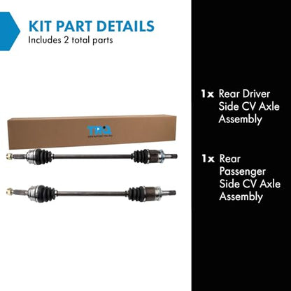 TRQ Rear Driver and Passenger Side CV Axle Assembly Set 2 Piece - style: CSA32617