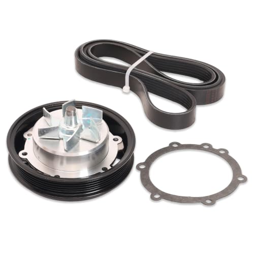 Engine Water Pump with Gasket + V-Ribbed Serpentine Belt