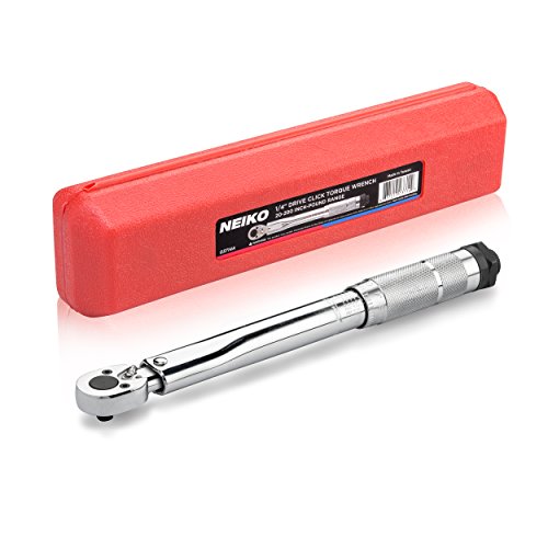 Neiko 03714A 1/4" Drive Adjustable Click Torque Wrench | SAE | 20-200 Inch-Pound Chrome Vanadium Steel | 10.75" Length - size: 20 - 200 in-lb, 10.75" Length, style: 1/4" Drive
