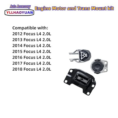Yllhaoyuan Engine Motor Mount Set for 2012-2018 Focus 2.0L - size: 2012-2018 Ford Focus L4 2.0L