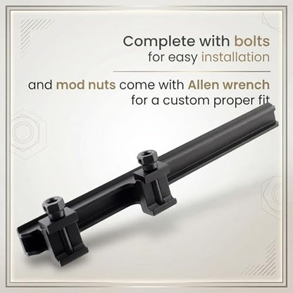 GOTICAL 22 Slots 8.75" / 225mm Length Extended Long Picatinny Rail Cantilever Mount 1" Riser Rail for Optics Flashlight Laser Lightweight Design Alumium Matt Finish Black
