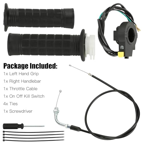 YOXUFA Throttle Cable Twist Throttle Handle Grip Assembly for 2 Stroke Engine 80cc 100cc 49cc 50cc Gas Motor Motorized Bicycle Bike Parts with 7/8" 22mm Handlebar - size: 35.4" Cable