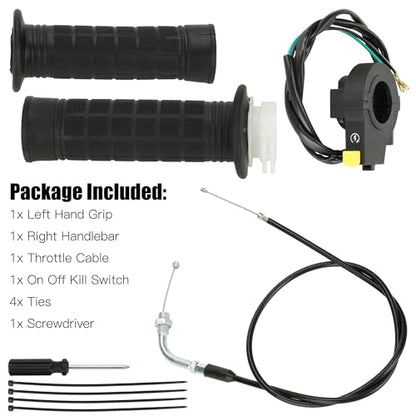 YOXUFA Throttle Cable Twist Throttle Handle Grip Assembly for 2 Stroke Engine 80cc 100cc 49cc 50cc Gas Motor Motorized Bicycle Bike Parts with 7/8" 22mm Handlebar - size: 35.4" Cable
