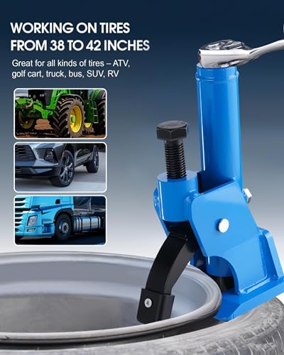 Effort-Saving Manual Tire Bead Breaker, 38"-42" Tires Changer Tool with Rubber Pad, Easy-Operated Tire Repair Tool for Car Truck Tractor Mower ATV RV Blue - color: Blue
