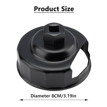 Sturdy Oil Filter Wrench,76mm 14flutes Oil Filter Cap Removal Tool Socket,Fit for 1984-2021 Harley Spin-On Oil Filters (Except '15-Later Xg)