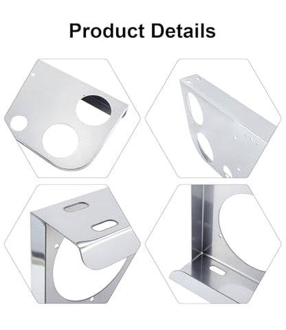 Tail Light Panel Stainless Steel Chrome Finish with Four 4.49" and Four 2.31" Round Light Cutouts(8 Holes), Rear Center Light Panel for Semi Truck Trailers - style: 4x4.49" & 4x2.31" Round Holes