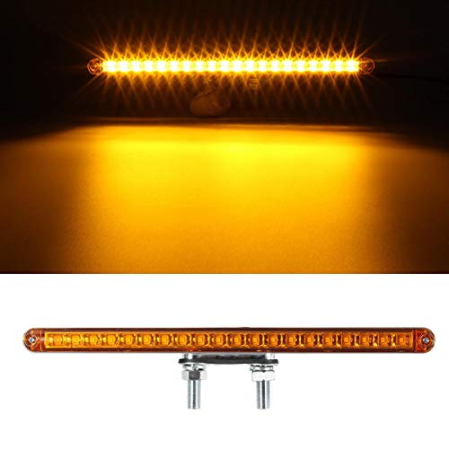 Partsam 2Pcs 12" Red/Amber LED Combo Double Face Truck Semi Trailer Light Bars 20LED Waterproof with Double Studs Sealed Truck Trailer Led Pedestal Turn Signal Stop Tail Marker Clearance Lights 12V - size: 12 Inch