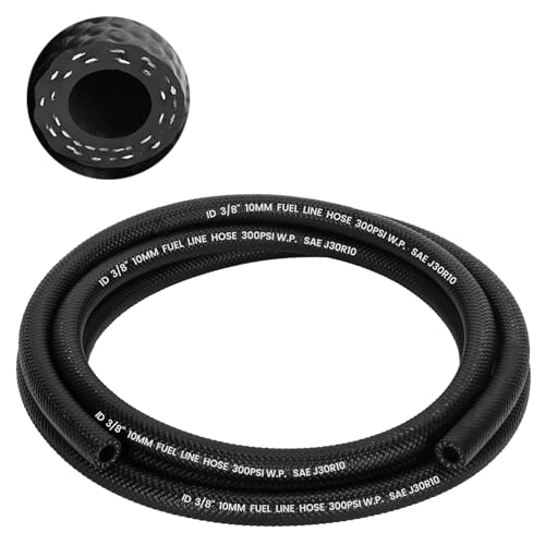 3/8" Fuel Line Hose, SAE 30R10 5FT 300PSI High Pressure Submersible for Automotive Fuel Systems Engines - size: 3/8"-5FT