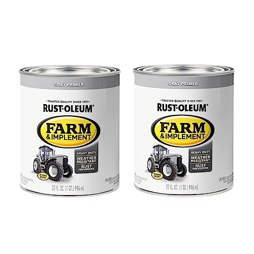 Rust-Oleum Farm & Implement Gray Primer Paint - color: Gray Primer, size: 32 Ounce (Pack of 2)