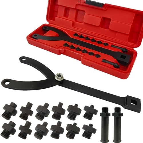 15Pc Adjustable Cylinder Spanner Wrench Set 1/2" Drive for 1-1/4"-5" Dia