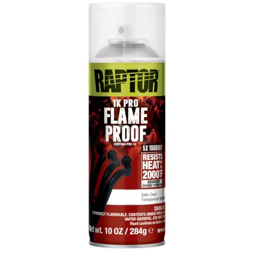 RAPTOR Flameproof Automotive Body Paint, Professional Grade, Flat Black - color: Satin Clear