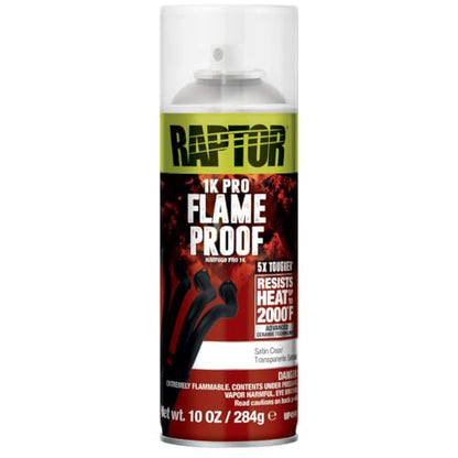 RAPTOR Flameproof Automotive Body Paint, Professional Grade, Flat Black - color: Satin Clear