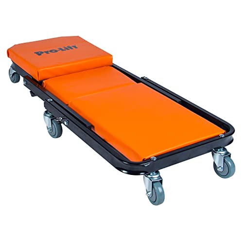 Pro-LifT Foldable Z Creeper 2-in-1 Rolling Car Creeper & Seat, 40" - color: Orange
