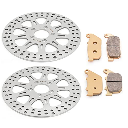 TOFR 11.5" Brake Rotor w/Pads for Harley Sportster XL1200 04-13 XL883 04-10 - color: Polished