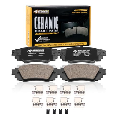 Ceramic Rear Brake Pads Set Compatible with 2016-2022 Lexus RX350;2019-2022 RX350L;2016-2022 RX450h;2018-2022 RX450hL All Models (D1879) - color: HZ1879
