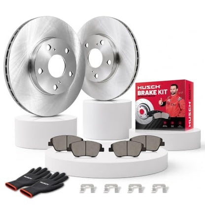 HUSCH Brake Kit Ceramic Brake Pads and Brake Rotors Fit for Toyota Corolla - size: 31270+D923