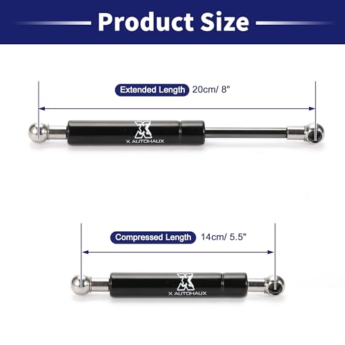X AUTOHAUX 1 Pc 8inch 22Lbs/100N Black Lift Supports Struts Shocks - color: Black, size: 22lb