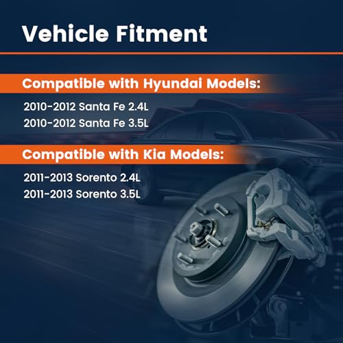 2 Pcs Left & Right Brake Calipers Fit for 2010-2013 Hyundai Santa Fe Kia Sorento, Driver and Passenger Side Rear Brake Caliper w/Bracket Replace for 19B6270 19B6271 - size: 19B6270+19B6271