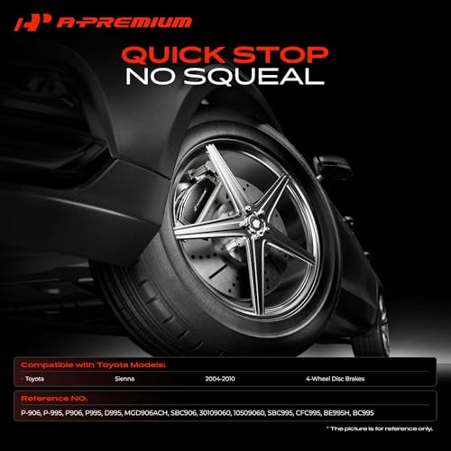 A-Premium Front and Rear Ceramic Brake Pads Compatible with Toyota